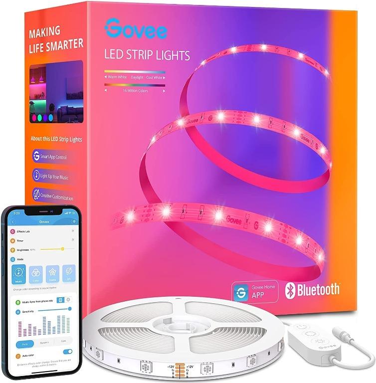Bluetooth App Control Party Govee RGB LED Strip Lights 10m 64 Scene Modes and Music Sync DIY Home Decoration for Bedroom