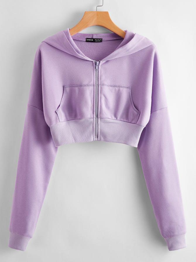 Purple top cropped jacket