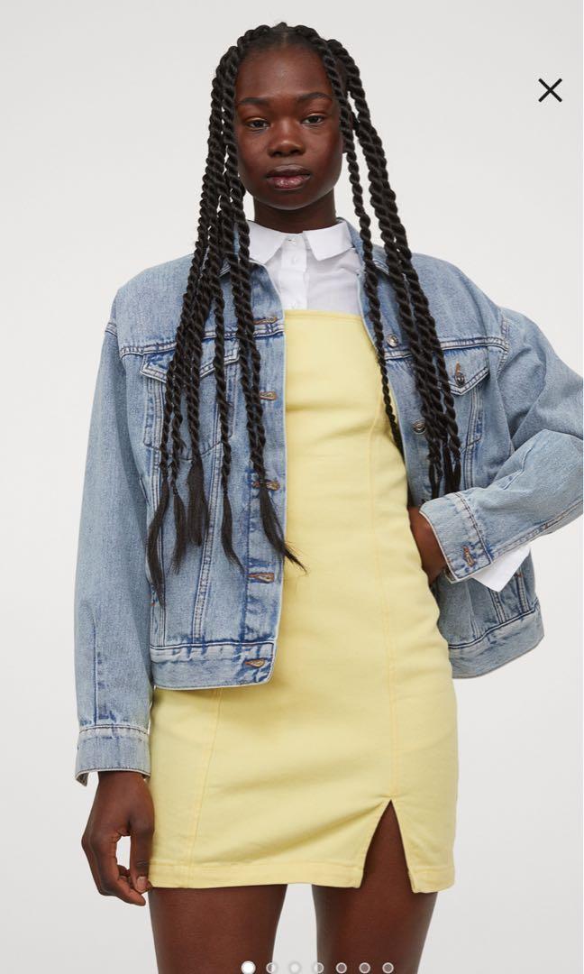 Yellow denim dress h&m top