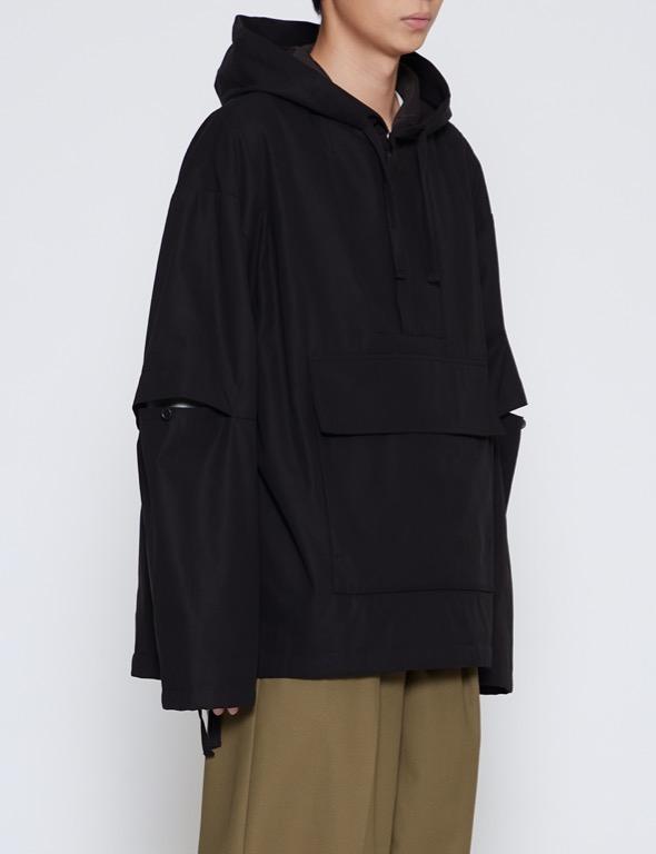 【１着でも送料無料】 stein BLACK OVERSIZED DIVIDED SLEEVES ANORAK, 男裝, 外套及 ブルゾン