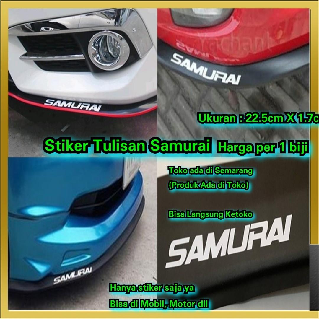 Stiker Samurai Stiker Huruf tulisan Mobil Motor Universal Warna Putih