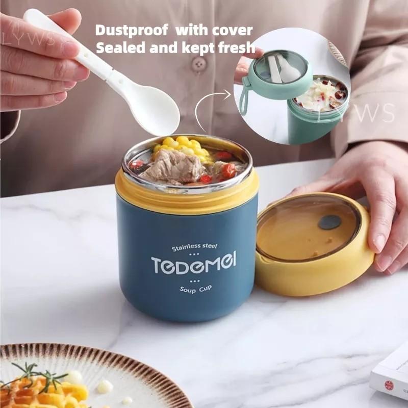 Portable 304 Stainless Steel Vacuum Cup Breakfast Double Insulation Soup Cup 