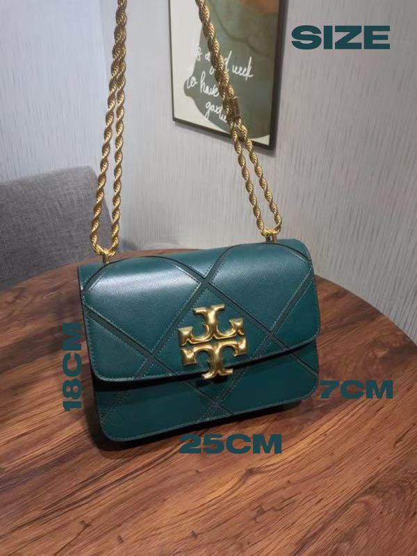 TORY BURCH Eleanor Quilted Convertible Shoulder Bag 73590 Submarine,  Women's Fashion, Bags & Wallets, Shoulder Bags on Carousell