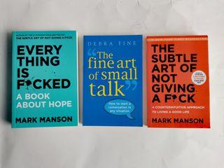 Trio Books Sale "The fine art of small talk & Everything Is Fucked & The Subtle Art of Not Giving a F*ck"