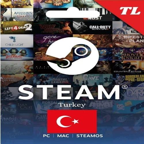 TURKEY Steam Wallet Gift Card TL Turkish Lira Top Up Credits Region Change, Video Gaming, Video