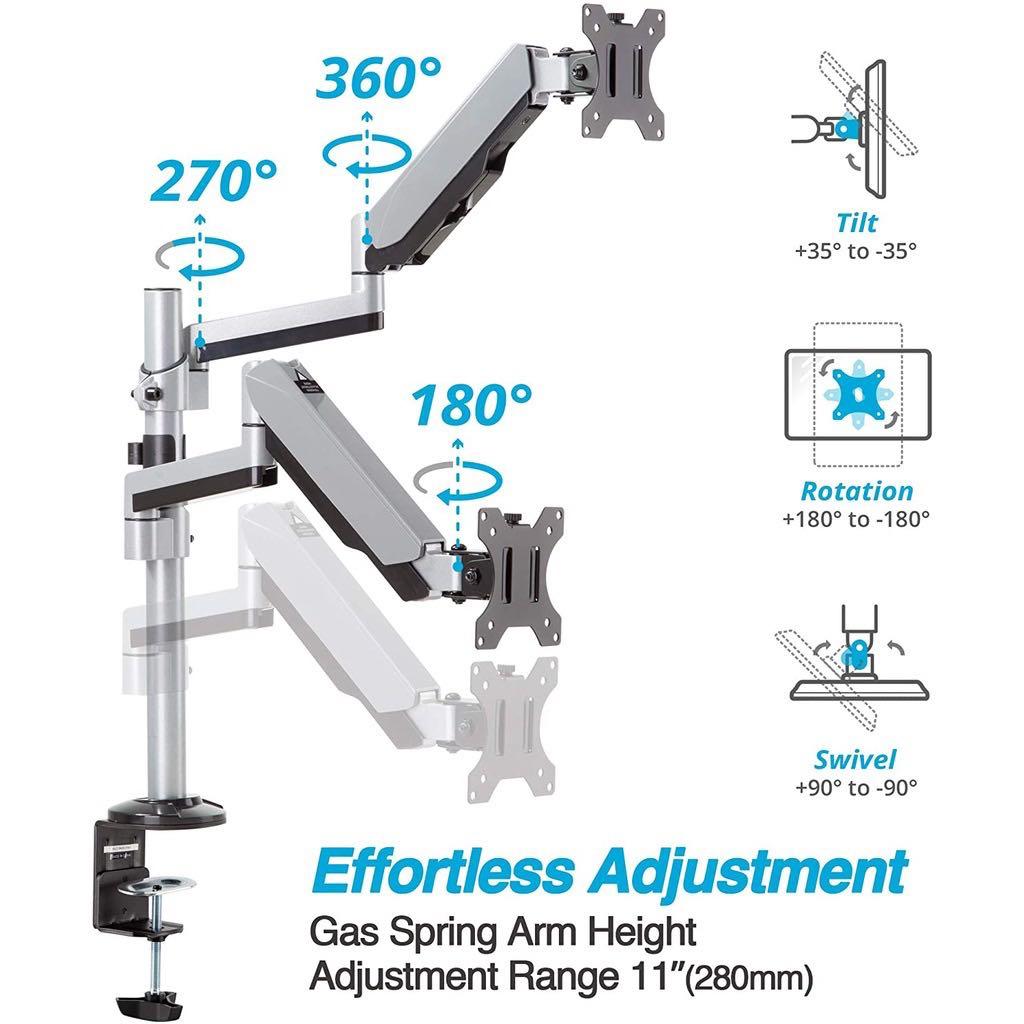 ULTi APEX Vertical Stacking Dual Monitor Arm for 2 Monitors Up to