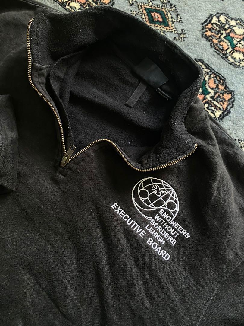 Vintage 90s 00s Faded Embroidered Black Quarter Zip 1/4 Sweatshirt