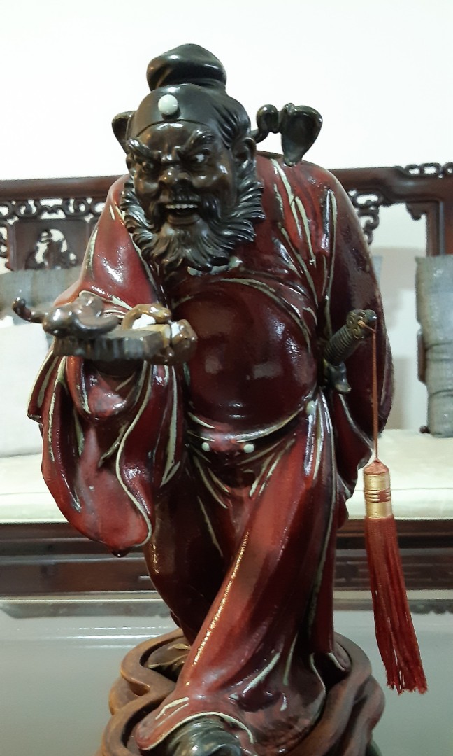Vintage Zhong Kui porcelain statue. No damage. With customised 