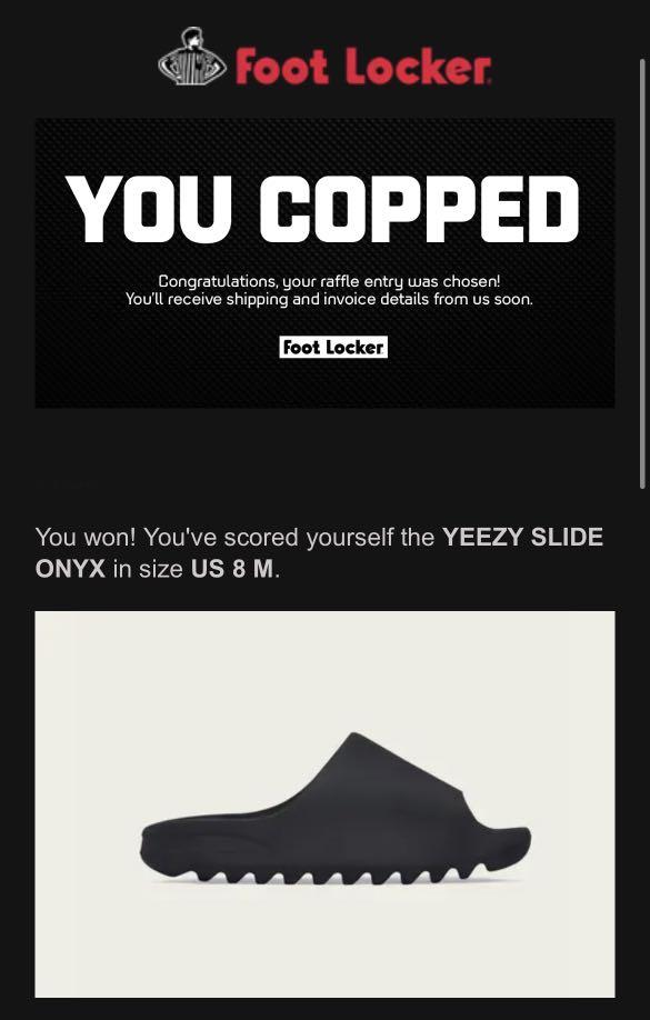 Yeezy Slides Onyx Size 8, Men's Fashion, Footwear, Flipflops and Slides on  Carousell