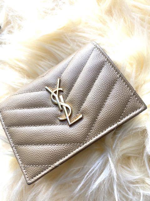 YSl Beige Purse with Gold Logo YSL KLCC