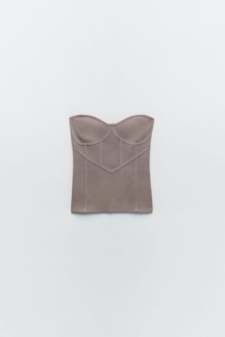ZARA Knit Bustier / Corset Top, Women's Fashion, Tops, Sleeveless on