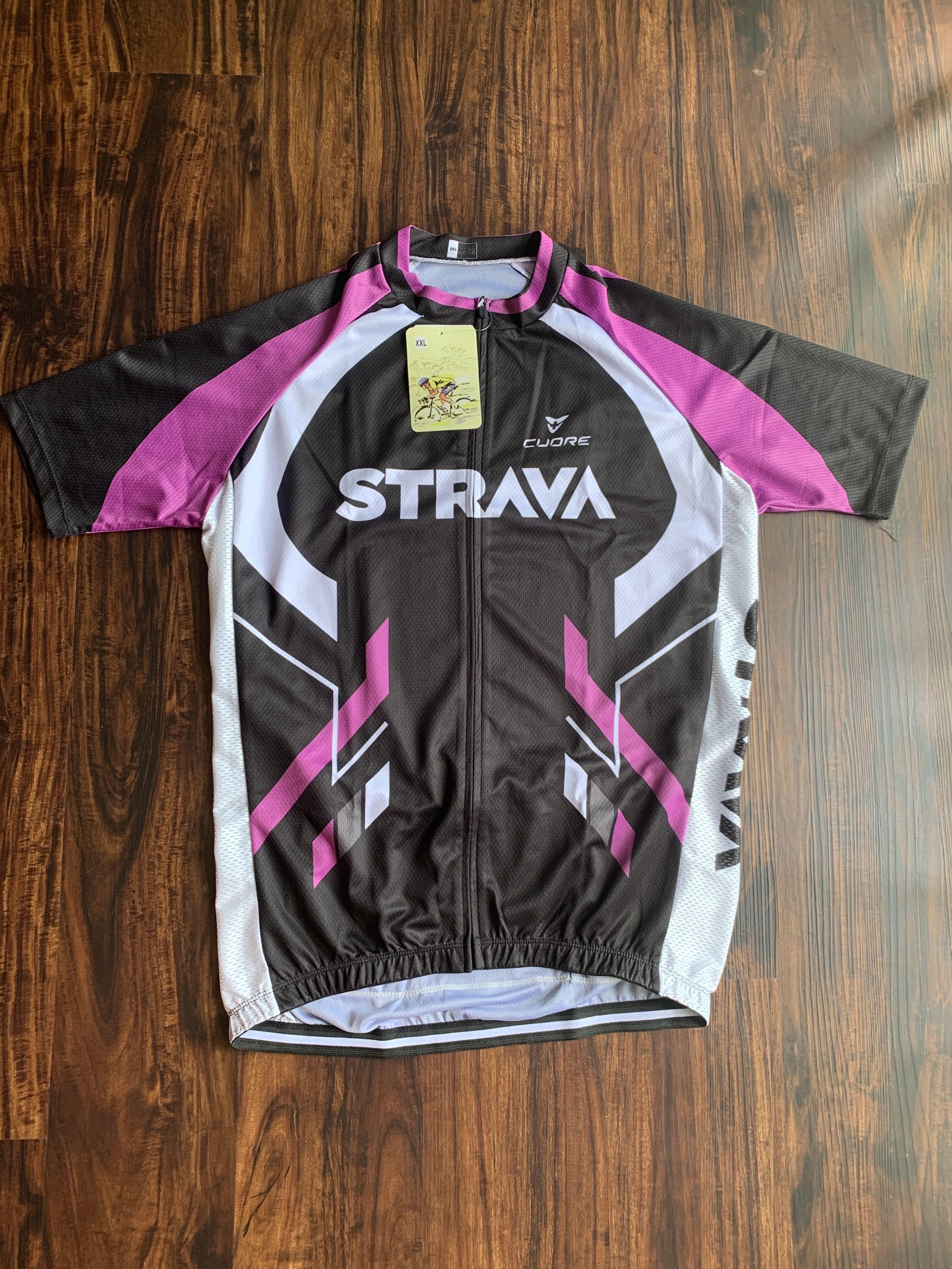 STRAVA Cycling Jersey Team Roadie foldie Mountain Bike Clothing Size 2XL
