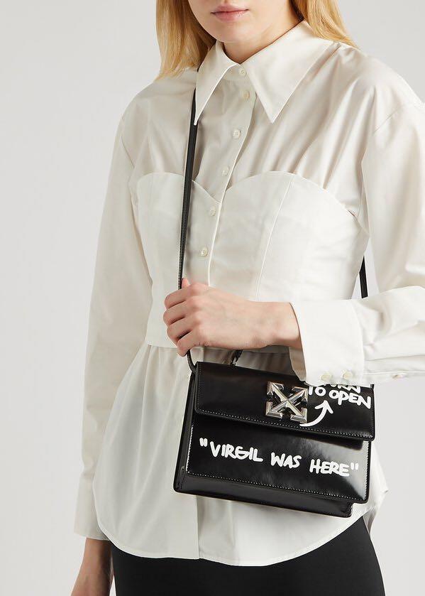 OFF-WHITE, Jitney 1.4 Leather Shoulder Bag - Virgil Was Here