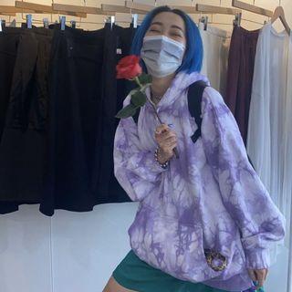 🇺🇸 歐美美式紫色渲染連帽 帽T 寬鬆 Ovetsize 女生 男生 長袖 渲染 時髦