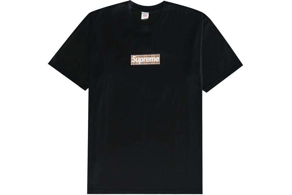 代購) Supreme Burberry Box Logo Tee, 男裝, 上身及套裝, T-shirt