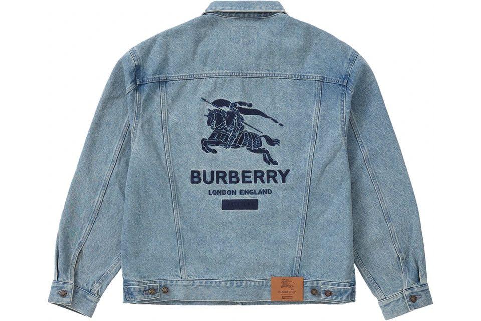 代購) Supreme Burberry Denim Trucker Jacket, 男裝, 外套及戶外衣服