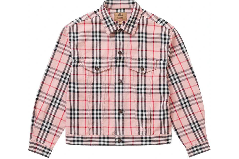 代購) Supreme Burberry Denim Trucker Jacket, 男裝, 外套及戶外衣服
