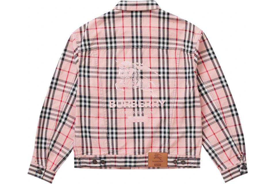 代購) Supreme Burberry Denim Trucker Jacket, 男裝, 外套及戶外衣服
