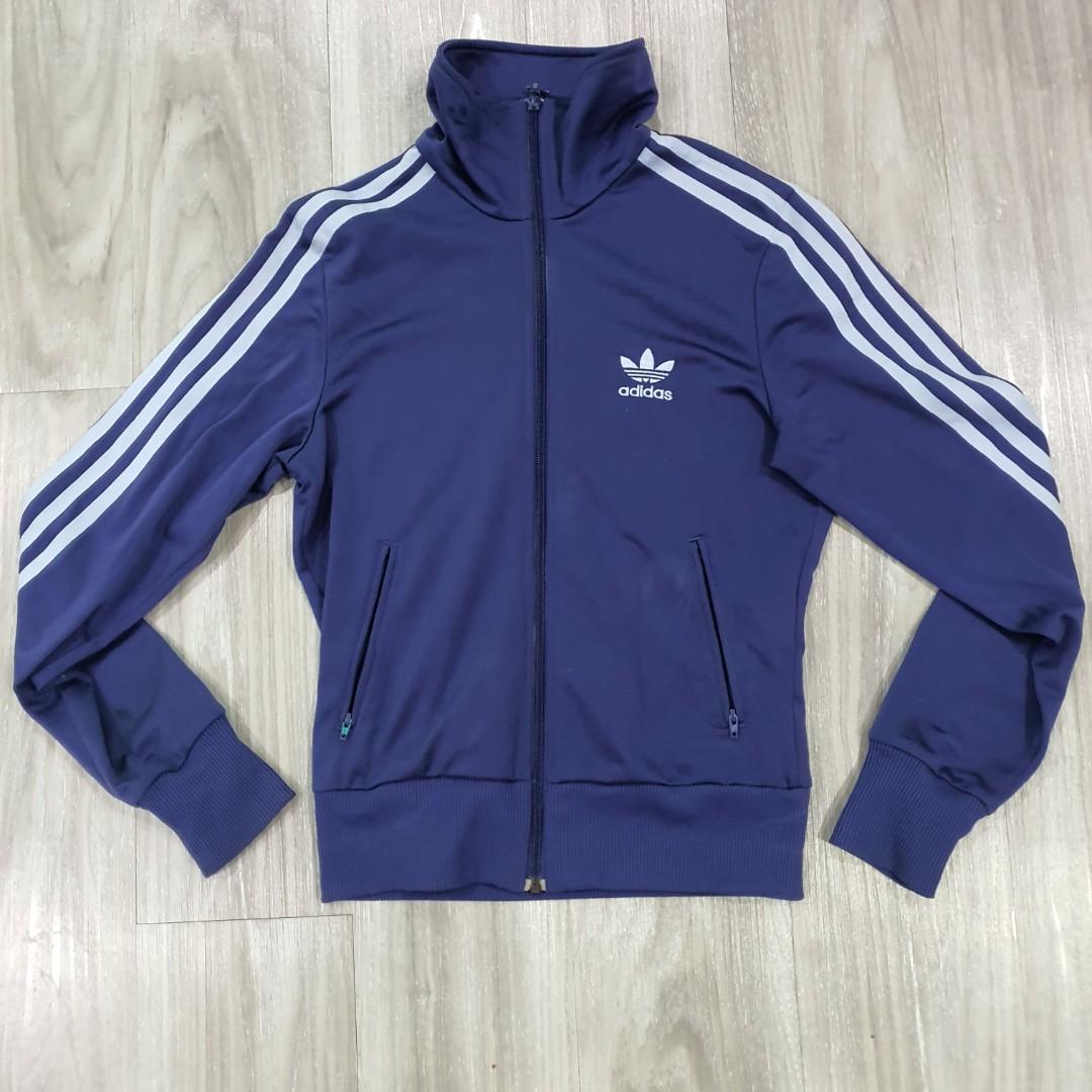 Adidas Blue Track Jacket, Women's Fashion, Coats, Jackets and Outerwear
