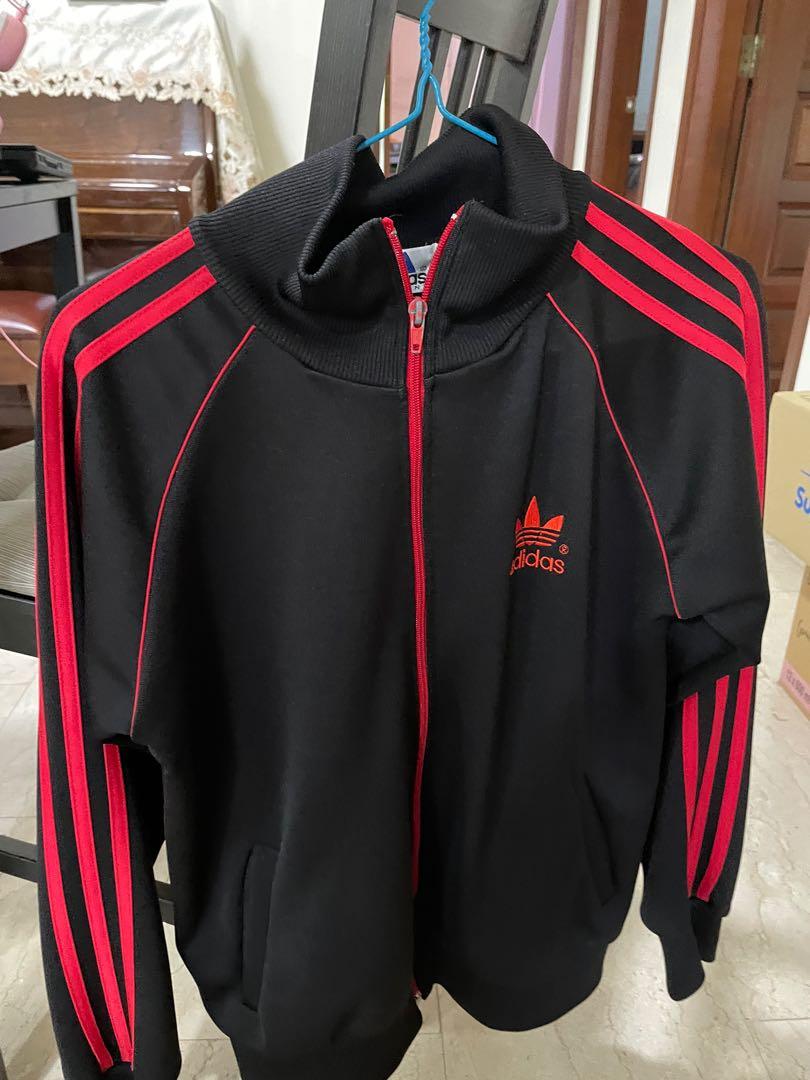 Dark red adidas jacket store