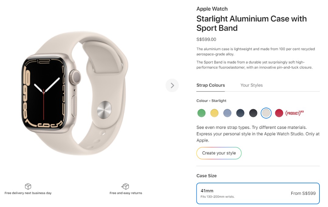 Apple Watch Series 7 Starlight 41mm 