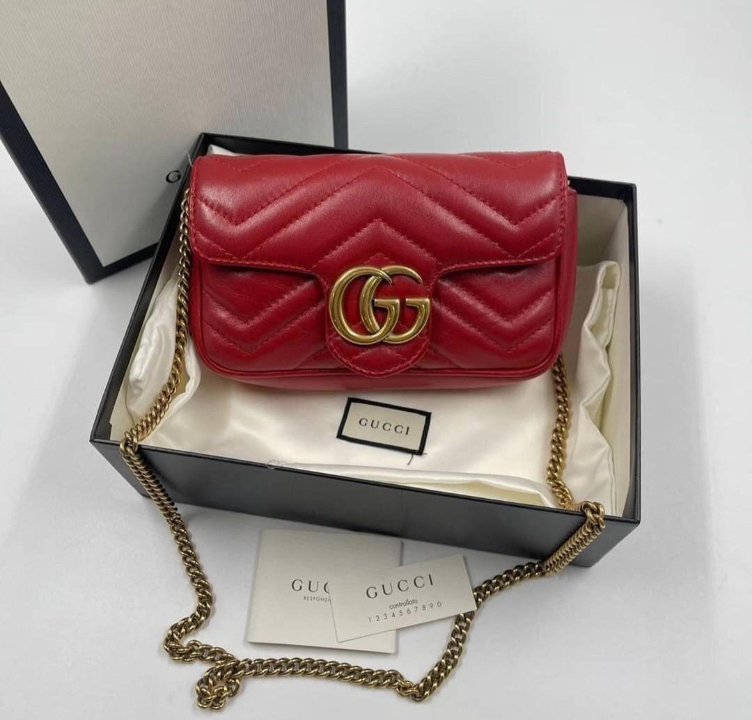 Gucci Marmont Super Mini (Dusty Pink), Luxury, Bags & Wallets on Carousell