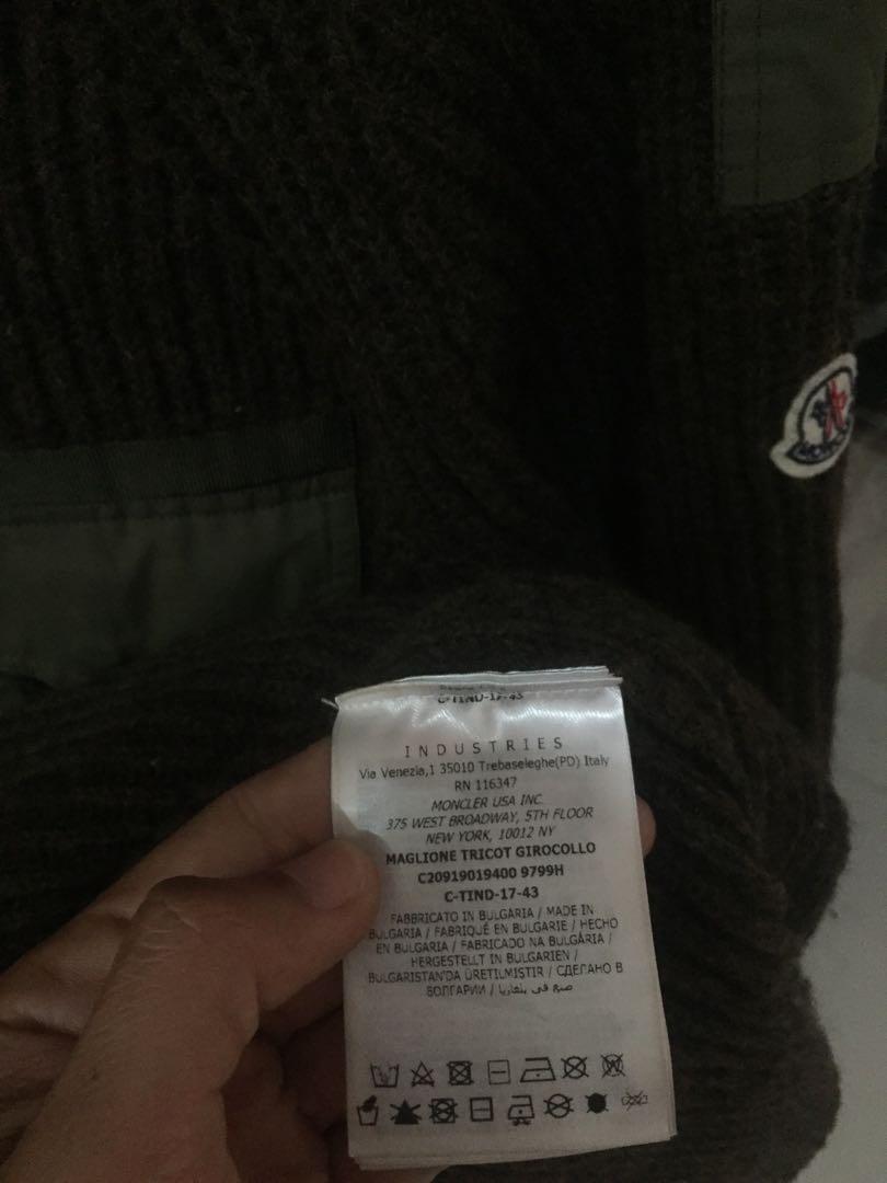 Authentic moncler maglione tricot girocollo, Fesyen Pria, Pakaian , Baju  Luaran di Carousell