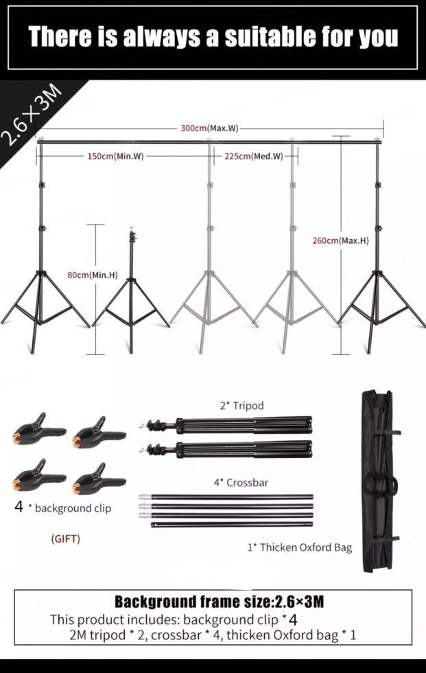 Backdrop / Background Support System (Category: Lighting & Studio Equipment) located in Petaling Jaya. Submitted by maexes (Listing ID 1148448245, Image 1). Description: Deliver to door Kedah to Klang Valley .