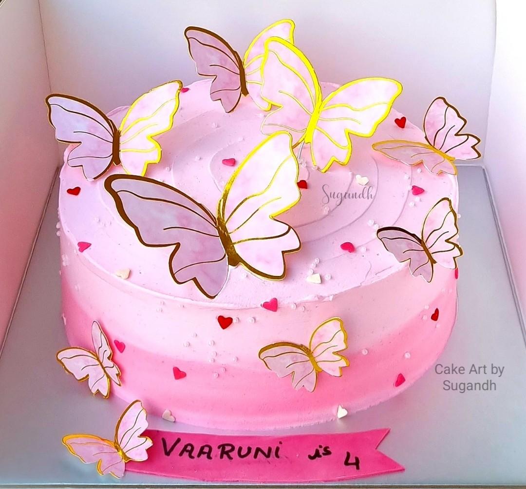 Birthday Cake / butterfly cake, Food & Drinks, Homemade Bakes on Carousell
