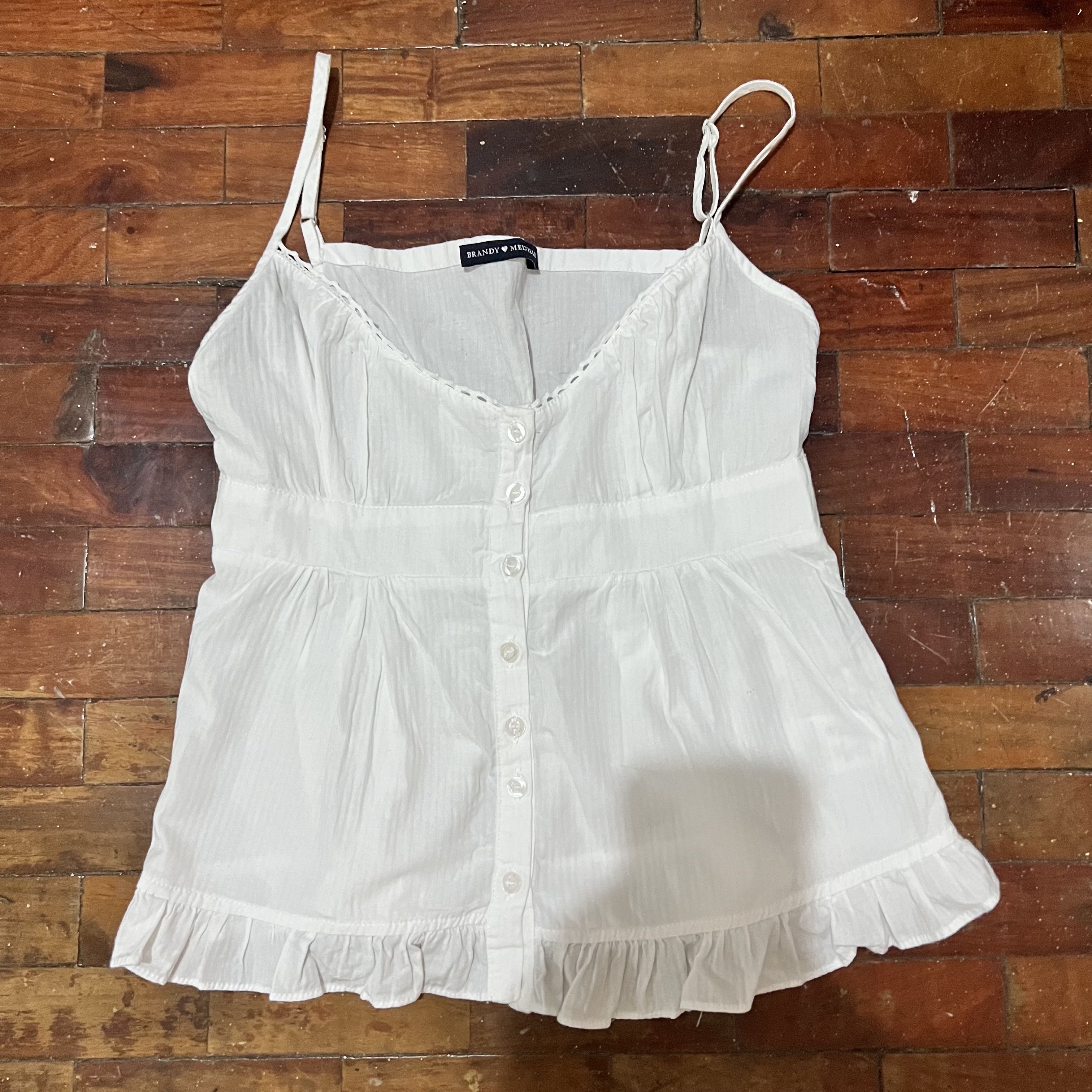 brandy melville tiffany tank top in white, Women's Fashion, Tops, Blouses  on Carousell