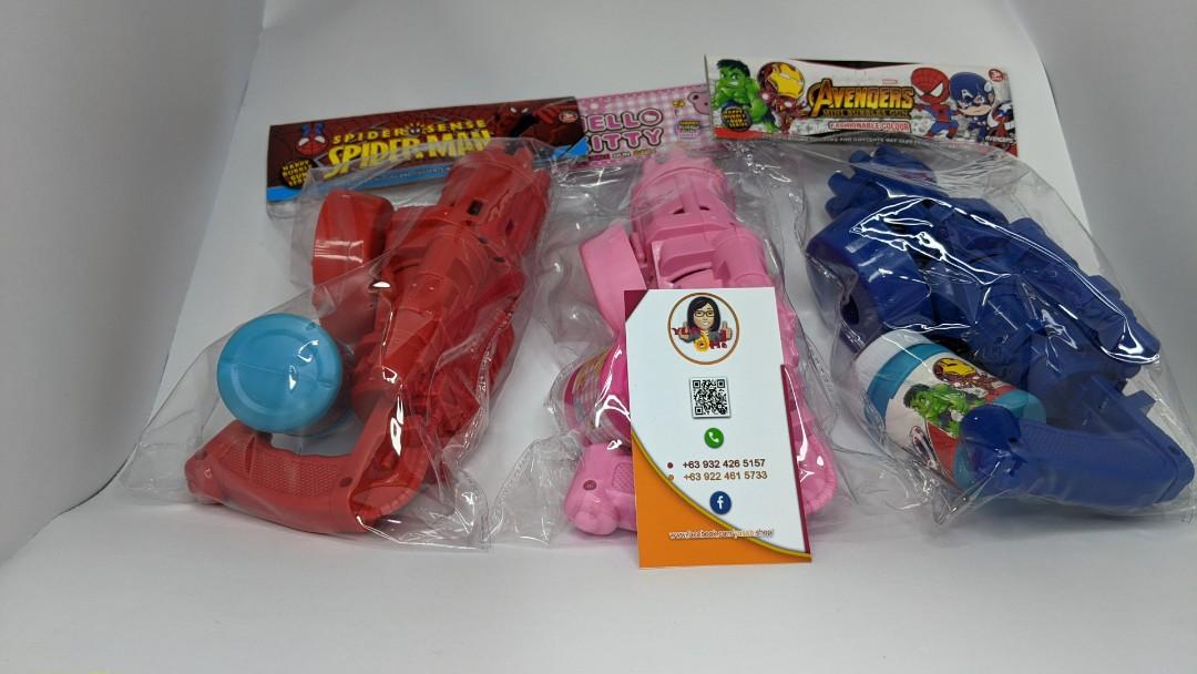Bubble machine gun with bubble maker solution (Category: Kids Toys) located in Quezon City. Submitted by gervincho (Listing ID 1148631186, Image 1). Description: • Brand new • Colors: Pink, Red, & Blue • 450ml bubble maker solution • Battery operated (3 pcs AA batteries not included) • Pick-up or COD+shipping fee.