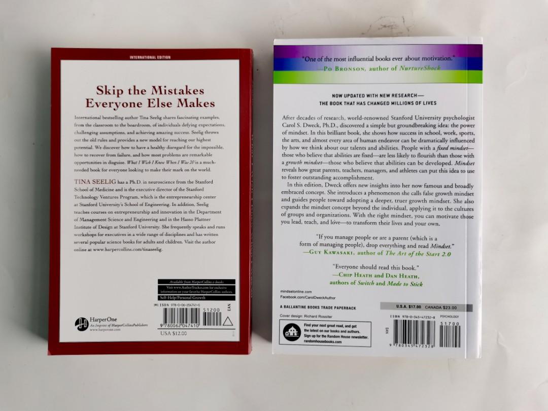 Bundle "Mindset & What I Wish I Knew When I Was 20" (Category: Storybooks) located in Mandaluyong City. Submitted by pattotie_bookshop (Listing ID 1148542628, Image 2). Description: !!! GREAT DEALS IN MY STORE !! Visit our shop to get the lowest prices and the best deals yet. I know you want it! Ano pang hinihintay mo, Add to Cart na! Lazada Link : https://s.lazada.com.ph/s.h6EBV Shopee Link : http://shopee.ph/pattotie_bookshop PS: Please do supp