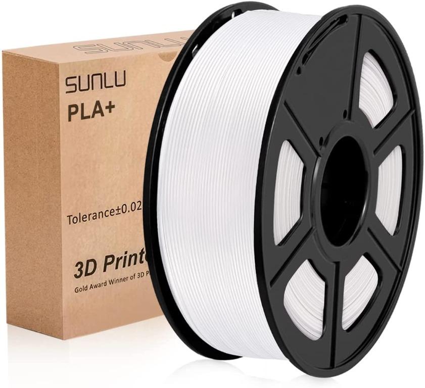 SUNLU 3D Printer Filament PLA Plus 1.75mm, SUNLU Neatly Wound PLA Filament  1.75mm PRO, PLA+ Filament for Most FDM 3D Printer, Dimensional Accuracy +/-  0.02 mm, 1 kg Spool(2.2lbs), White 