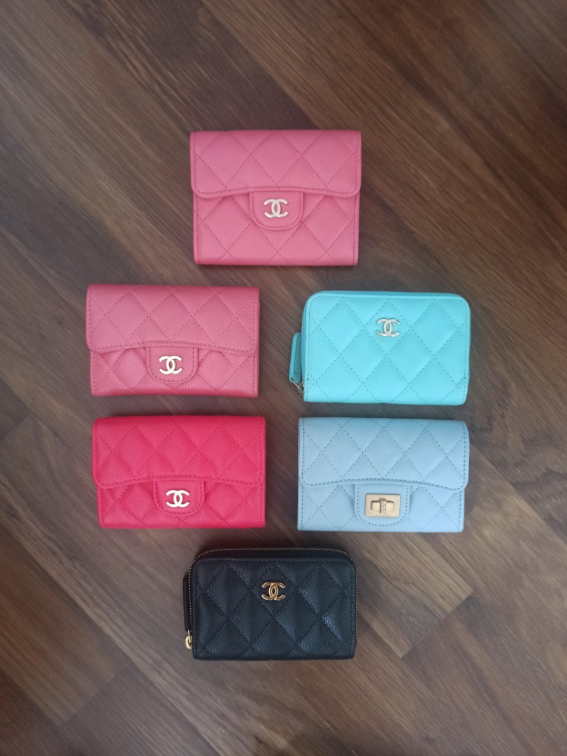 Chanel Card Holders Zip Cardholders Wallet, Women's Fashion, Bags