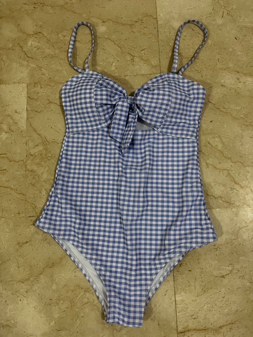 Checkered one piece swimsuit outlet