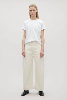 COS Denim Curved Wide-leg Jeans in Ivory (White)