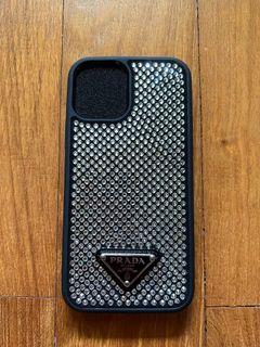 Prada black Saffiano Leather iPhone 14 Plus Case