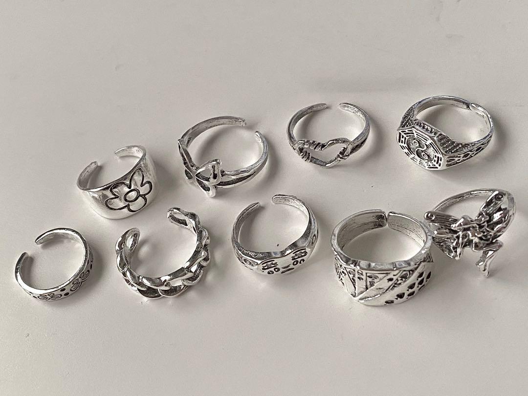 cute silver rings vv affordable good quality