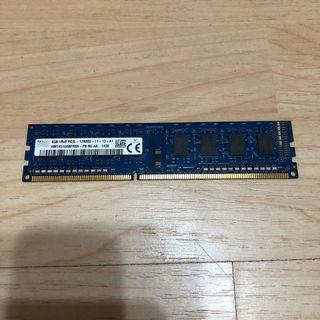 DDR3 單面 1.35v 4G桌機記憶體 拆機良品