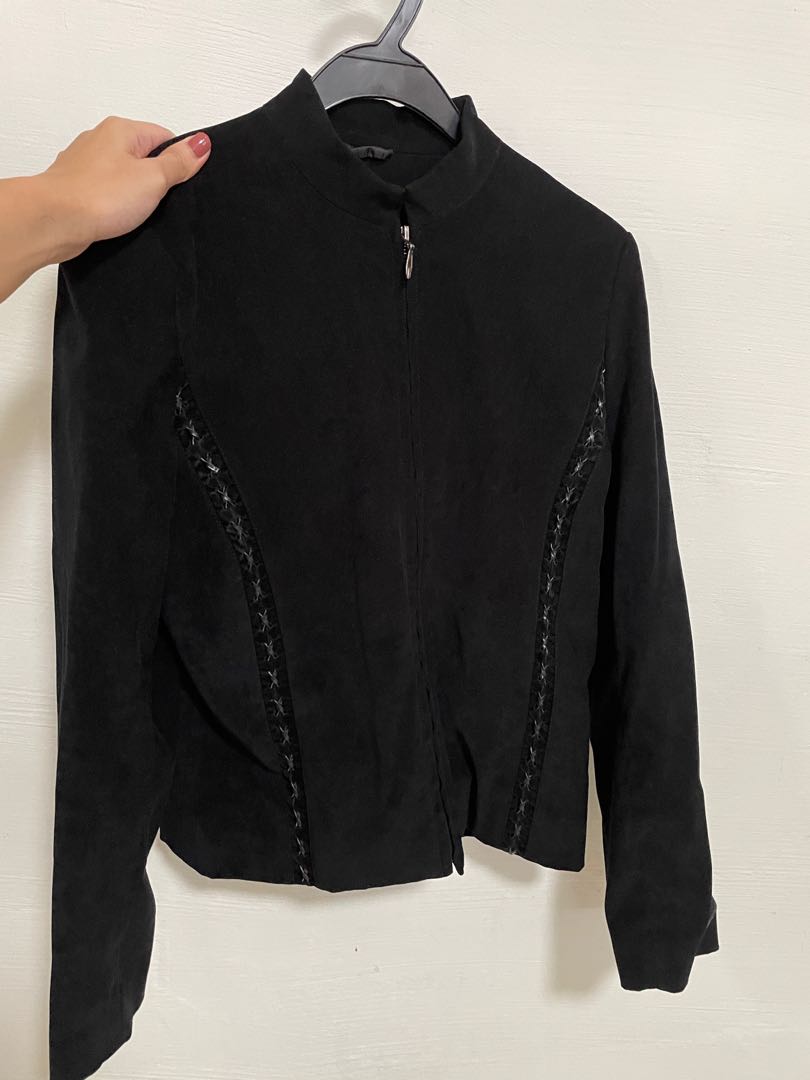 Dorothy Perkins Black suede like biker Jacket Women s Fashion Coats Jackets and Outerwear on Carousell
