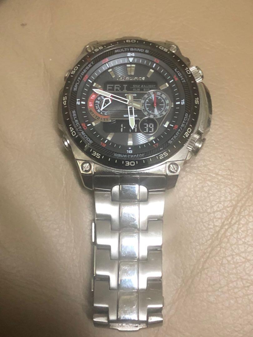 Casio Edifice Solar Powered Radio Controlled Black Dial Watch