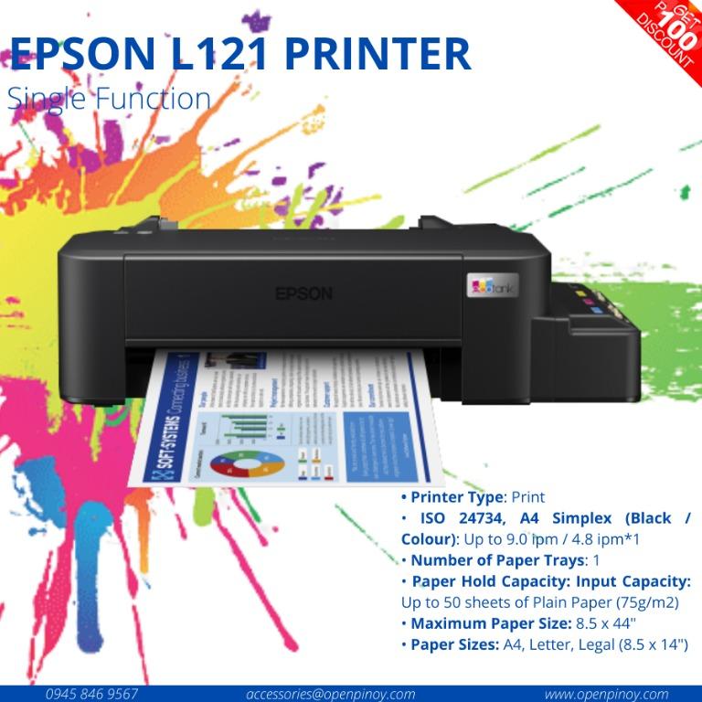 Epson EcoTank L121 A4 Ink Tank Printer, Computers & Tech, Printers, Scanners & Copiers on Carousell