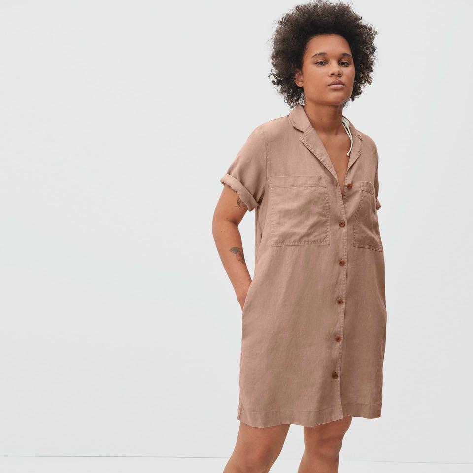 Everlane linen shirt dress deals
