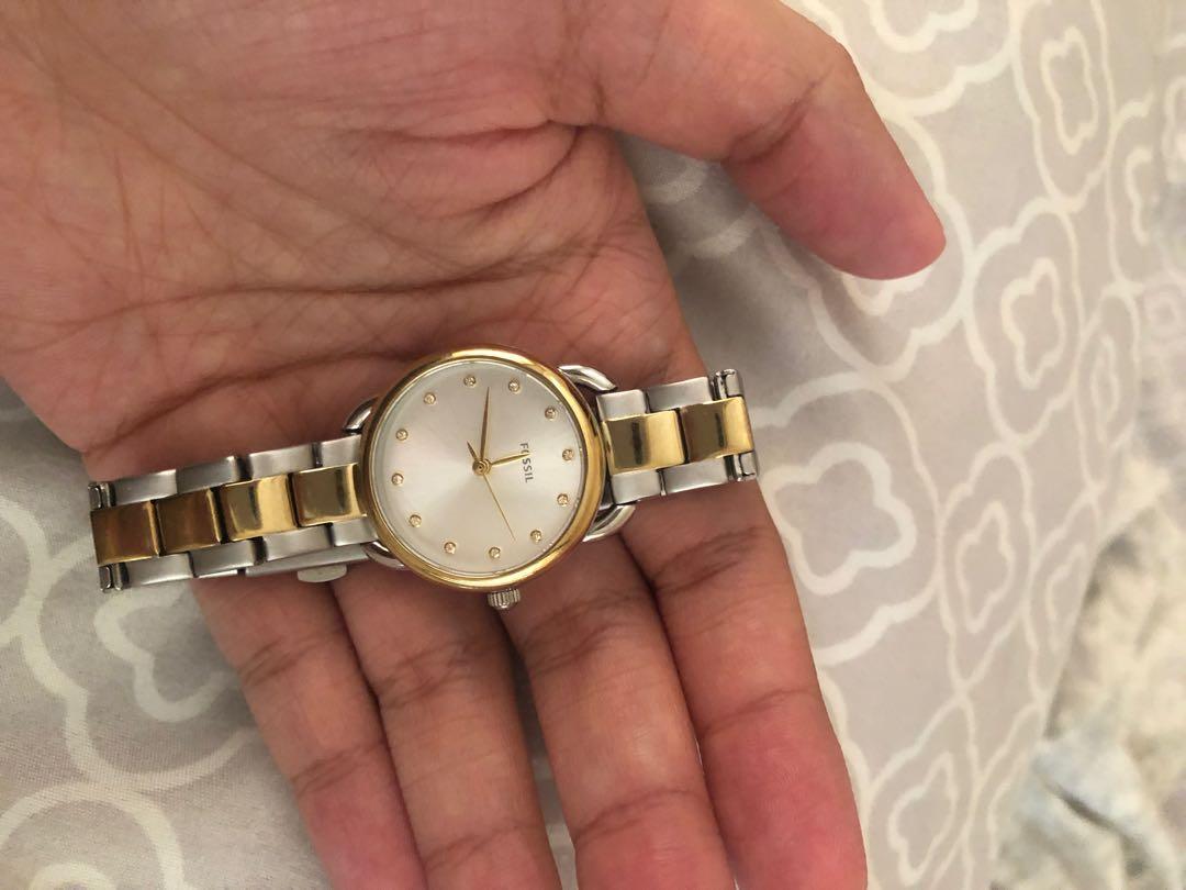 Fossil two tone watch ladies new arrivals