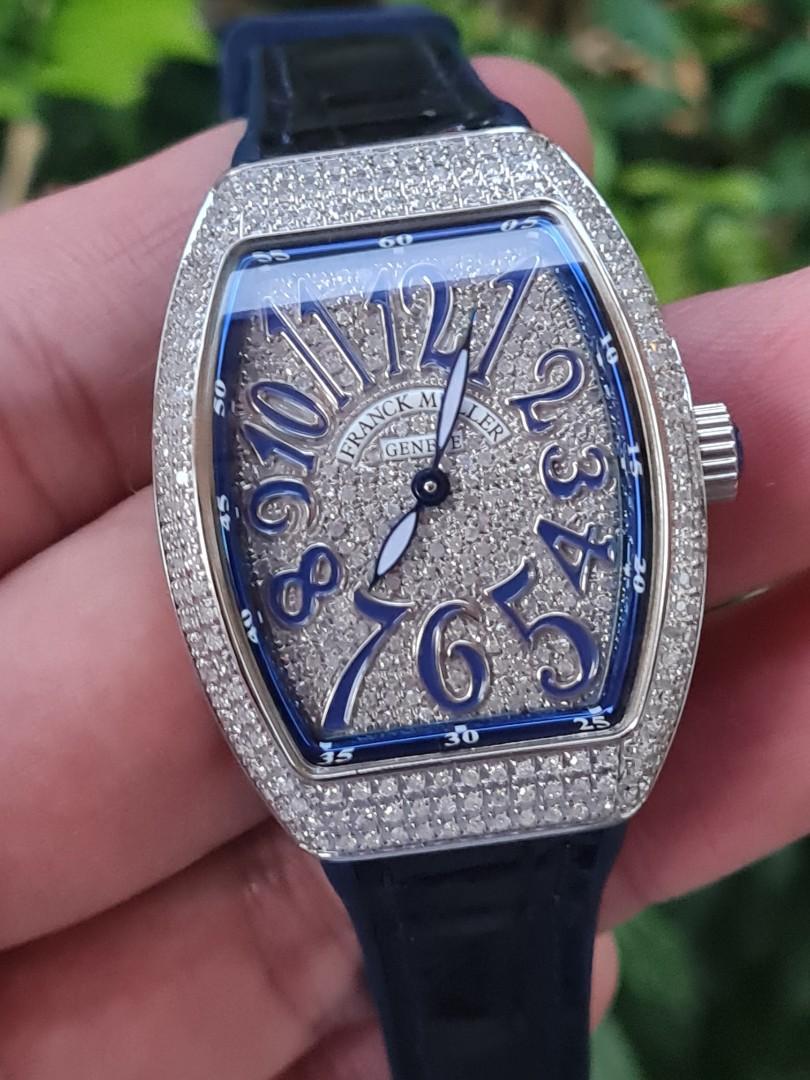 Franck Muller Vanguard Ladies V32 Blue Concept Diamond 32 x 42mm