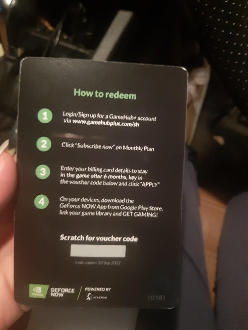 Geforce Redeem Code Geforce Redemption Card, Everything Else on Carousell