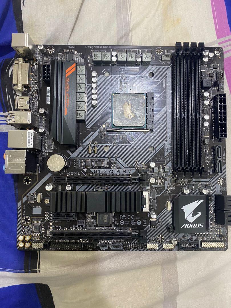 Gigabyte B450 Aorus M + Ryzen AMD 2600, Computers & Tech, Parts