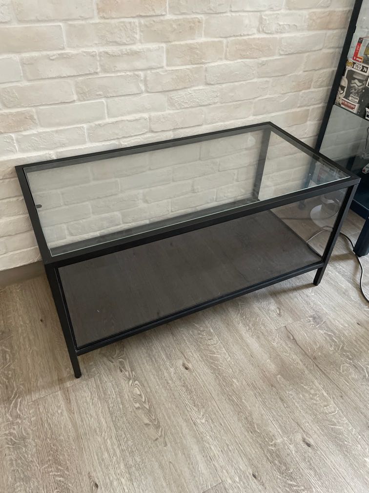 Glass display table modified ikea coffee table, Furniture & Home