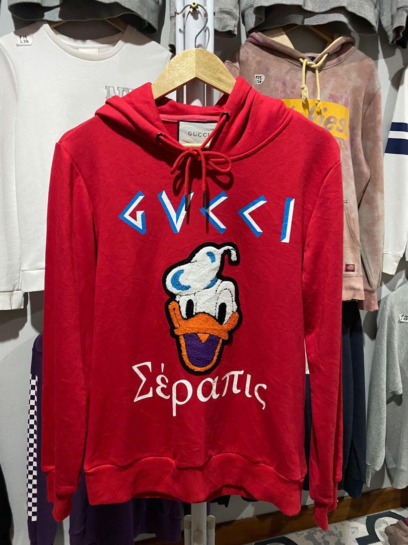 Gucci Donald Duck Hoodie, Men's Fashion, Tops & Sets, Hoodies on Carousell