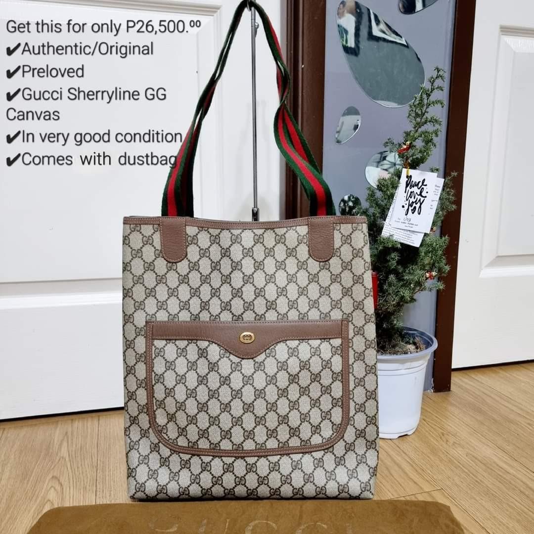 GUCCI Sherryline GG Canvas (Category: Luxury Bags & Wallets) located in Caloocan City. Submitted by lujosacollection (Listing ID 1148482028, Image 1). Description: 100%Authentic/Original Preloved Gucci Sherryline GG Canvas In very good condition Comes with dustbag.